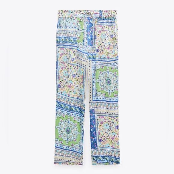 ZARA BOHO PAISLEY PRINTED PANTS - Picture 4 of 6